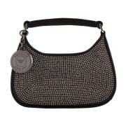 Sort Mini Hobo Taske med Strass