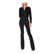 Georgette Viskose Jumpsuit med Metal Gem