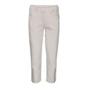 Laurie Piper Regular Crop - Navy Bukser 100769 Grey Sand