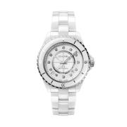 Uomo - H5705 - J12 White Ceramic 38mm Automatic Diamond Markers Calibe...