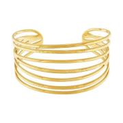 Courage Waterproof String Statement Cuff Bracelet 18K Gold Plating