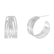 Courage Waterproof String Statement Hoop Earring Silver Plating