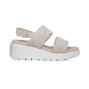 Beige Dobbeltrem Sandal