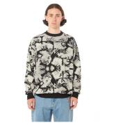 Rose Print Crewneck Sweatshirt Strik