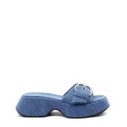 Blå Vasket Denim Mini Yoko Slipper