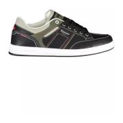 Sort Polyester Sneaker med Unikt Print