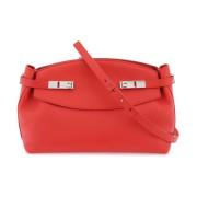 Ruffle Læder Crossbody Taske