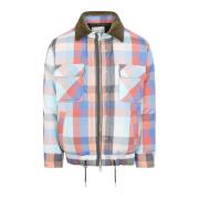 Plaid Polstret Blouson Jakke