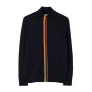 Washable Wool 'Artist Stripe' Cardigan Navy