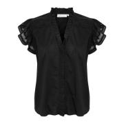 Ruffle Sleeve Top Meteorite