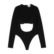 Sort Madonna Bodysuit Top