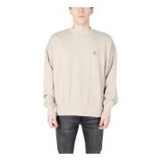 Beige Langærmet Rund Hals Sweatshirt