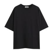 Sort Lomme T-shirt Oversize Bomuld