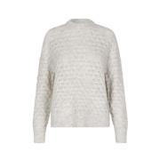 Hvid Pointelle Sweater RWS Certificeret