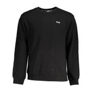 Sort Broderet Crewneck Sweater