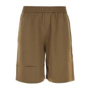 Satin Bermuda Shorts i Khaki