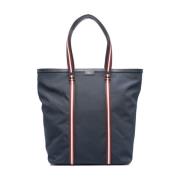 Midnight Blue Tote Bag med Stribedetaljer