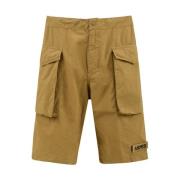 Linned Bermuda Shorts med Lommer