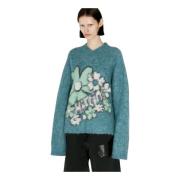 Grafisk Jacquard V-Hals Sweater