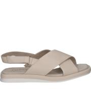 Beige Casual Open Flat Sandaler