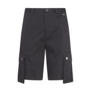 Sorte knælange Bermuda-shorts