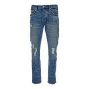 Blå Thrashed Jeans