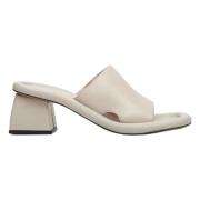 Stilfulde Beige Blokhæl Mules