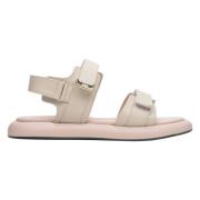 Beige Strappy Læder Sandaler