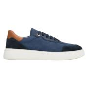 Blå & Brun Herre Lav-Top Sneakers lavet med Ægte Nubuck ER00112844