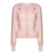 Hjertemotiv Sweater med Rhinestones