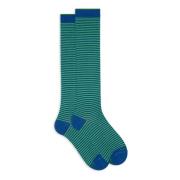 Prussian Blue Windsor Stripe Cotton Socks