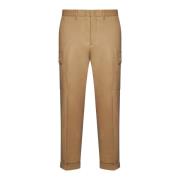 Beige Uldbukser Kort Tapered