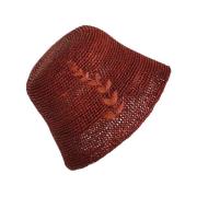 Fladskygget Raffia Hat