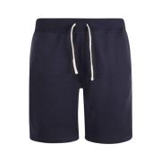 Navy Bomuld Blend Shorts med Polo Pony Motif