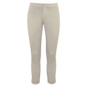 Slim Beige Bomuld Gabardine Bukser