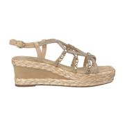 Glitrende Krydsrem Kile Sandal