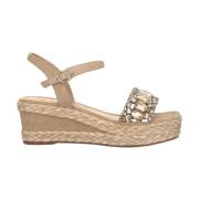 Kile Rhinestone Sandal med Flettet Strop