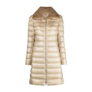 Beige Dunfrakke Casual Stil