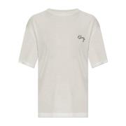 Stribet T-shirt med logo