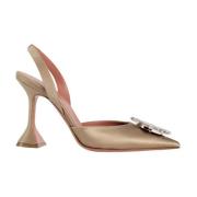 Krystal Broche Slingback Satin Hæle