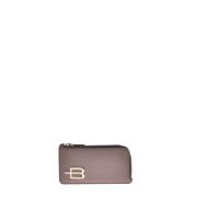 Wallet in taupe saffiano