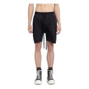 Sort Stretch Bomuld Nylon Shorts