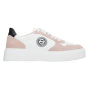 Kvinders Pink & Hvid Læder & Velour Sneakers ER00113063