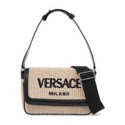 Milano Raffia Taske med Broderet Logo