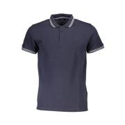 Blå Bomuld Polo Shirt Broderet Logo