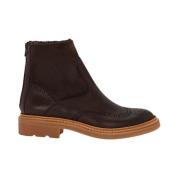 Mocha Calfskin Bonaire Zipper Ankle Boots