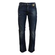 Blå Denim Regular-Cut Jeans Elegant Komfort