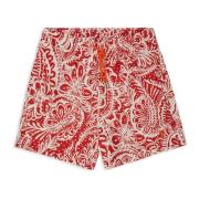 Ruby Red Paisley Badeshorts