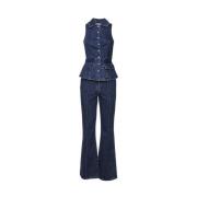 Denim Jumpsuit med Flarede Bukser