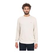 Beige Crew-Neck Sweater med Honeycomb Weave